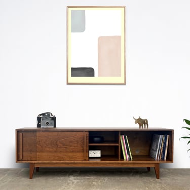 Kasse Credenza / Media Console - 75" - Solid Cherry - Teak Finish - In Stock! 
