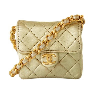 Chanel Gold Micro Chain Bag