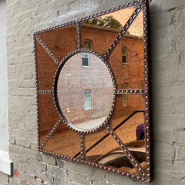 Leather & Smoked Glass Mirror