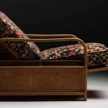 Heals of London Oak Reading Chair in Artio Velvet by House of Hackney