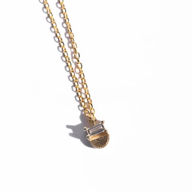 Jennie Kwon Designs Baguette Diamond Half Moon Necklace