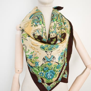 1940s Mexican Themed Novelty Scarf 