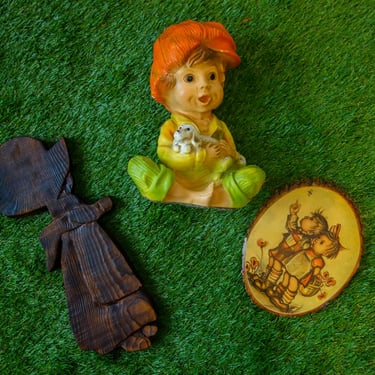 Your choice vintage prairie bedroom decor, 70s Holly Hobbie style cottage decor, girl or child bedroom hanging wall art, figurine, painting 