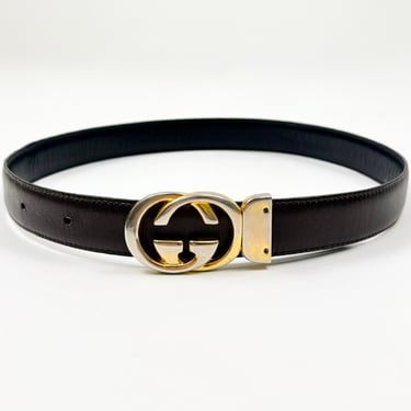 Black Gucci Logo Belt