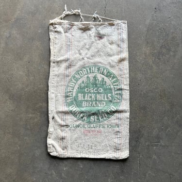 Vintage 1950s Osco Black Hills Alfalfa Seed Sack Council Bluffs, IA 