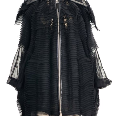 Noir Kei Ninomiya Ruffled Net Cocoon Jacket