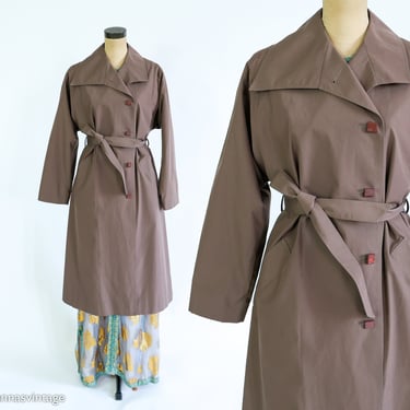 1970s Brown Trench Coat | 70s Taupe Brown Raincoat | Rainwear | Samuel Martin | large 