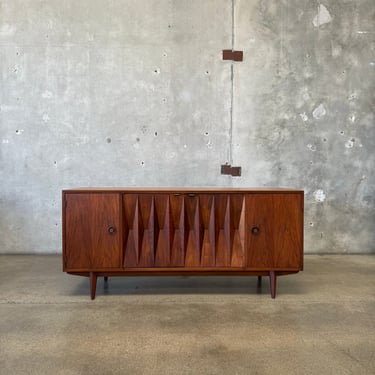 Merton Gershun Sculptural Diamond Front Credenza for American of Martinsville Circa 1960