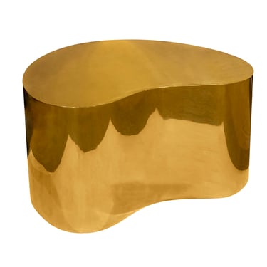 Karl Springer Iconic "Free Form Table" in Polished Gold-Tinted Brass 1980s