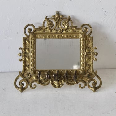 Gilt Brass Rococo Vanity Mirror Key Holder 