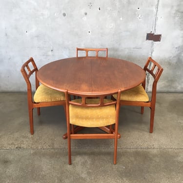 Mid Century Modern D - Scan Teak Dining Table with Four Chairs