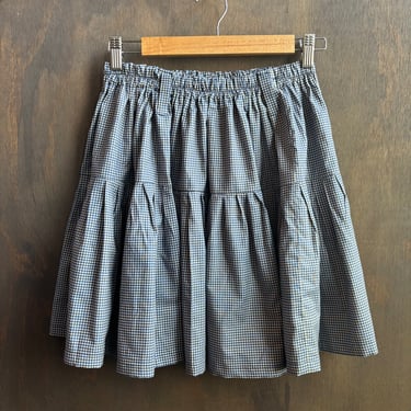 Custom Made Blue Gingham Mini Skirt