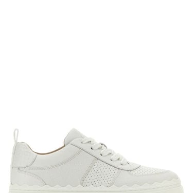 Chloe Woman White Leather Sneakers
