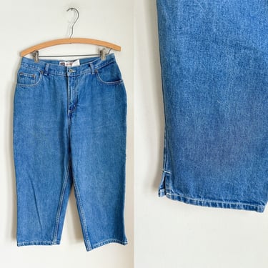 Vintage 1990s High Rise Denim Capri Jeans / 30 inch waist 