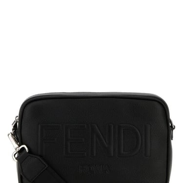 Fendi Man Black Leather Camera Case Crossbody Bag