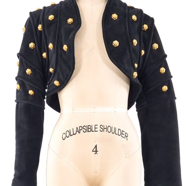Jitrois Studded Suede Cropped Jacket