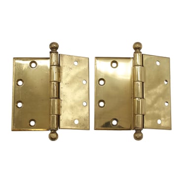 Pair of Polished Brass 5.5 x 5 Lawrence Offset Door Hinges