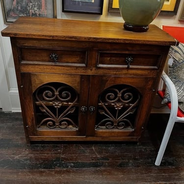 Spanish colonial style liquor cabinet. 39.5” x 17” x 35.5” 