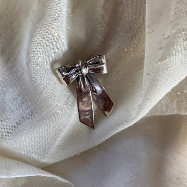 Vintage Sterling Bow Pin Brooch 