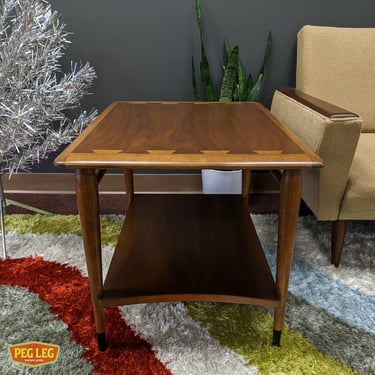 Mid-Century Modern walnut side table from the Acclaim collection by Lane