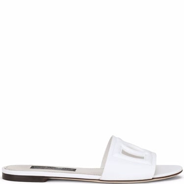 Dolce & Gabbana Women Dg Logo Leather Slides