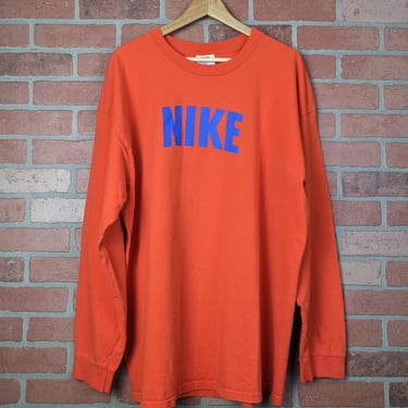 Vintage 00s Y2k Nike Block Logo ORIGINAL Longsleeve Tee - 2 Extra Large 