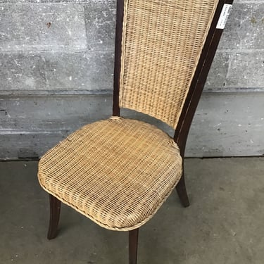 Wicker &amp; Walnut Chair (Seattle)