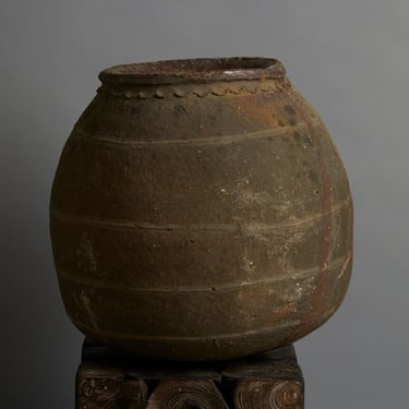 Early 18th Century French Amorphic Stoneware Salt Pot