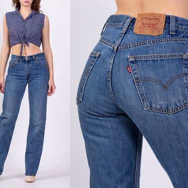 Vintage Levis 505 High Waisted Jeans - Men's Small, Women's Medium, 29" Waist | 90s Denim Straight Leg Long Inseam Boyfriend Jeans 