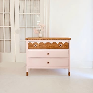 Custom order this, sold# antique dresser, ancient oak dresser , pink dresser,  nightstand, vintage dresser, chest of drawers 