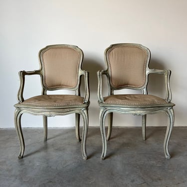 Antique French Louis XV Style Armchairs - a Pair 