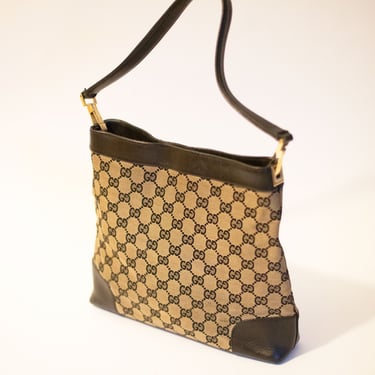 Vintage Gucci Y2K Duchessa Hobo Bag in Waxed Web Canvas 
