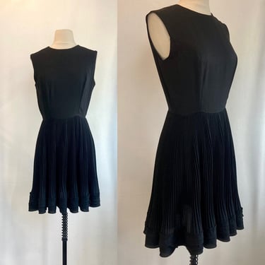 Vintage 60s MOD Party Dress / FULL CIRCLE Micro Pleat Skirt / Fab Dance Dress 