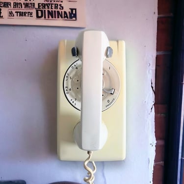 Vintage Wall Mount Rotary Phone White Northern Telecom ITT Stromberg Carlson MCM 