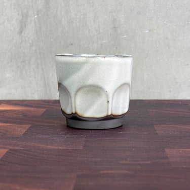 Black Porcelain Ceramic Little Cup  - Satin Stone White 