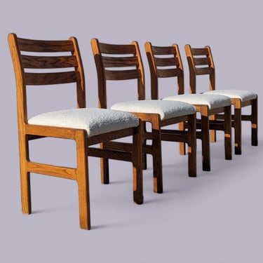 Vintage 80s Oak Dining Chairs - Set of 4 by Douglas Furniture Co - Postmodern Kitchen Decor 