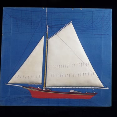 ws/ "Sailboat" Gallery Wrap Textile Print, Three Dimensional