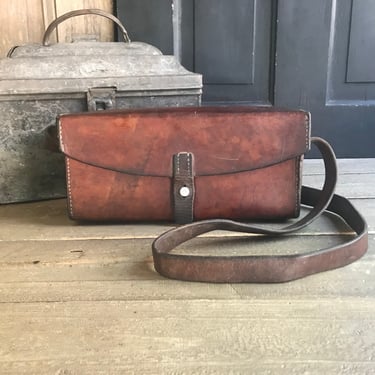 1950 Swiss Army Leather Ammo Case, Messenger Bag Military Medic Crossbody Leather Carry Strap 