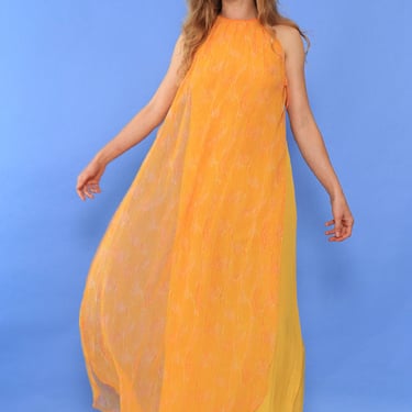 Capraro Mango Chiffon Overlay Dress S/M