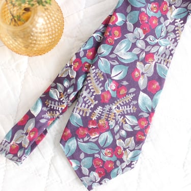 90's Watercolor Floral Necktie 