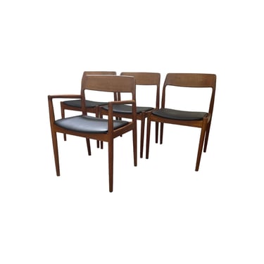 Free shipping within continental US - Vintage Danish Modern Dining Chairs by Jl Moller Set of 4 