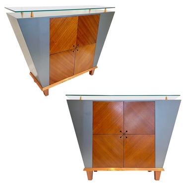 Italian Mid-Century Modern Pair of Copper &amp; Grey Lacquer Sideboards by Pallucco
