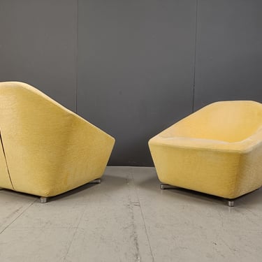 Vintage club chairs by Ligne roset, 1990s - set of 2 - ligne roset lounge chairs - vintage lounge chairs - vintage design 