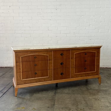 Birch Burl and Travertine Dresser 