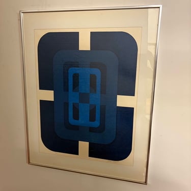 Mid-Century Bold Geometric Framed Screenprint