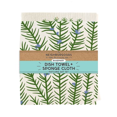 Rosemary Dish Towel + Sponge Cloth Gift Set