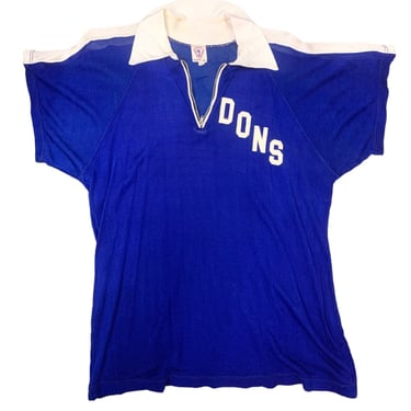 Vtg Vintage 1940s 40s Royal Blue White Dons Knit Prep Sporty Athletic Jersey 