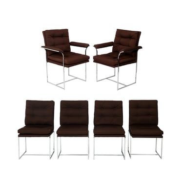 Milo Baughman Dining Chairs, Set of Six
