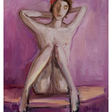 Fine Art Print of Original Painting-Giclee-Archival Print-Nude-Mid Century-Modern-Retro-1950s Style-Reproduction 