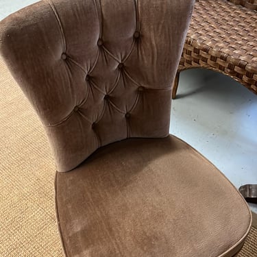 vintage french brown crapaud chair